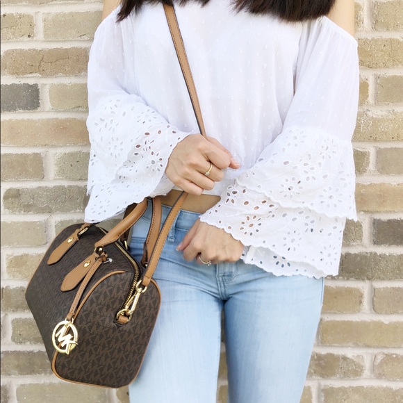 Gaby’sBags👜💕Michael Kors Small Satchel Brown Mk - Picture 3 of 6